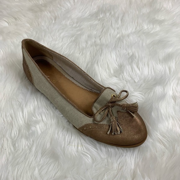 Sperry‎ Harper Linen Bronze Shoes – Size 9 - Picture 2 of 6